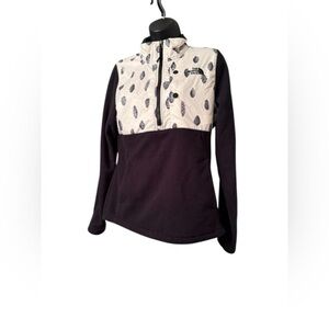 The North Face Black 1/2 Zip Pullover Fleece Pinecones